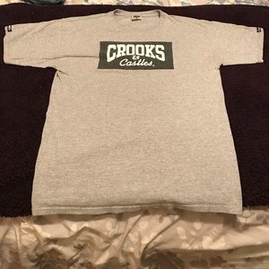 Popular crooks and castles grey tee shirt